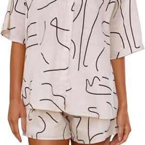 Women's white and gold Sleepwear Set